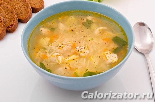 Куриный суп с вермишелью и сливками
