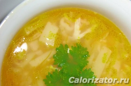 Калорийность и пищевая ценность Суп из черники с макаронами