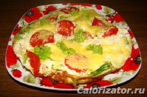 Омлет с брокколи и куриной грудкой Омлет с брокколи и куриной грудкой