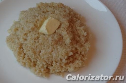 Каша пшеничная на воде с маслом - калорийность