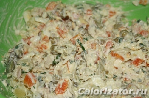 Оливье с куриными грудками Оливье с куриными грудками