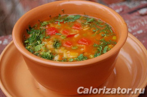 Суп легкий овощной с рисом
