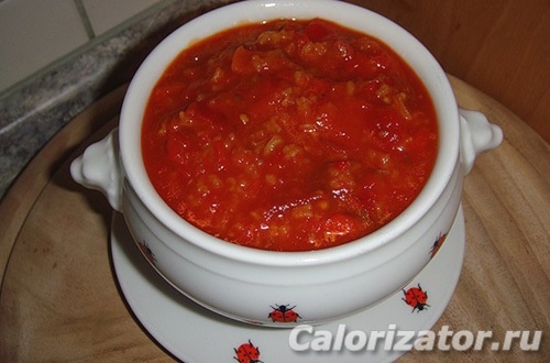 Суп из трески с рисом и томатом