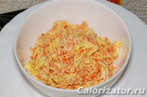 Салат из моркови, творога и чеснока - рецепт с фото