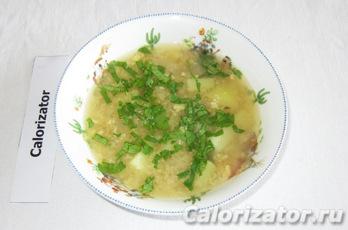 Чечевичный суп с желтком