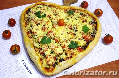 Пицца в форме сердца - как приготовить, рецепт с фото по шагам, калорийность.