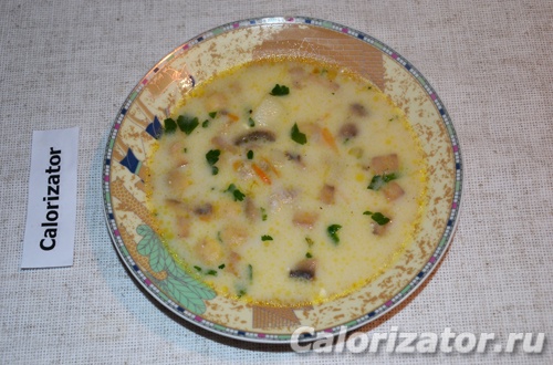 Грибной суп с плавленым сыром - как приготовить, рецепт с фото по шагам, калорийность.
