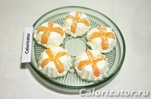 Творожный десерт с мандаринами