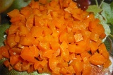 Шаг 2. Отварить морковь и порезать кубиками.