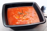 Готовое блюдо: суп томатный с тыквой