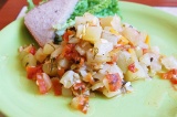 Готовое блюдо: овощное рагу с кабачками