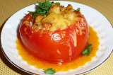 Готовое блюдо: фаршированные помидоры