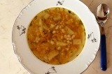 Готовое блюдо: суп из белой фасоли