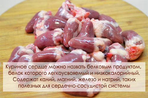 Куриное сердце - калорийность, полезные свойства, польза и вред, описание - Calorizator.ru